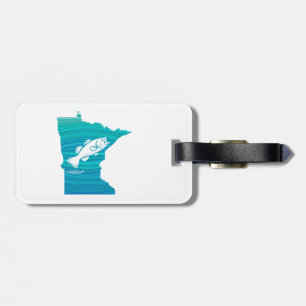 Etiqueta De Bagagem Pesca de Ondas de Minnesota