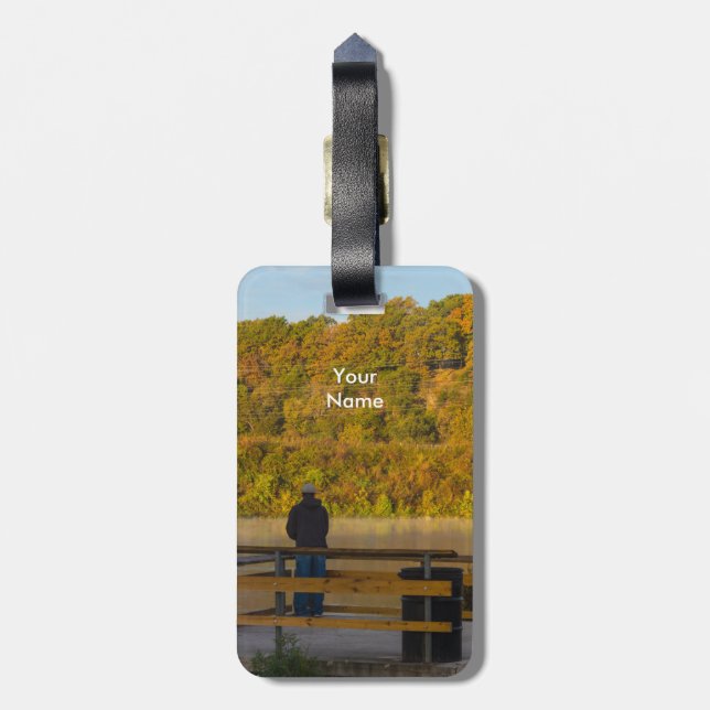 Etiqueta De Bagagem Pesca de Outono no Lago Springfield (Traseira Vertical)