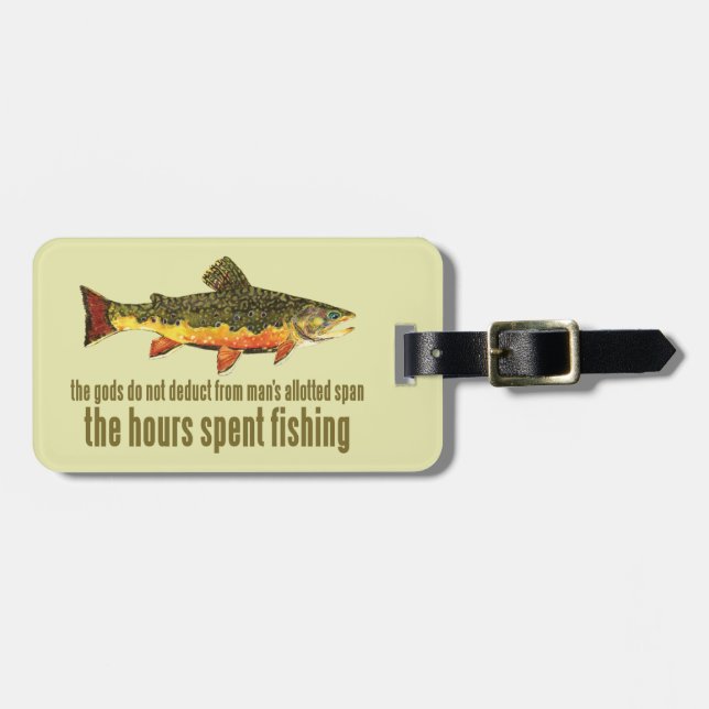 Etiqueta De Bagagem Pesca de Trutas Personalizadas (Frente Horizontal)