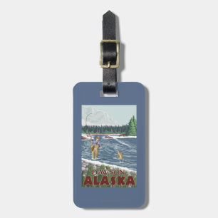 Etiqueta De Bagagem Pescador da mosca - Dawson, Alaska