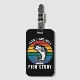 Etiqueta De Bagagem Pescaria Até Jesus Tinha História de Peixe Robalo 