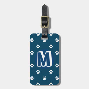 Etiqueta De Bagagem Pet Azul Monograma