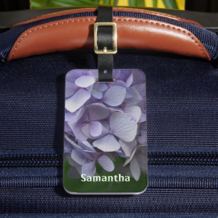 Etiqueta De Bagagem Petais Hydrangea Azul Fecham Personalizados