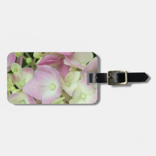 Etiqueta De Bagagem Pétalas de Hydrangea, Cor-de-Rosa, Branca Antiqua