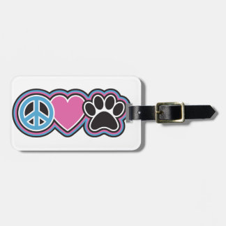 Etiqueta De Bagagem Pets de amor à paz