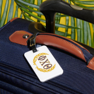 Etiqueta De Bagagem Phi Chi Theta Grego com Coroa