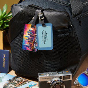 Etiqueta De Bagagem Philadelphia Skyline Abstrato Art