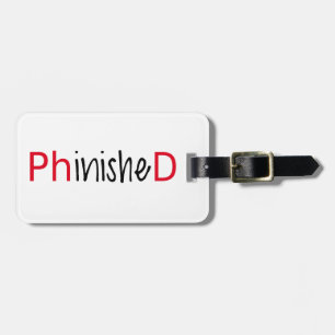 Etiqueta De Bagagem Phinished, arte da palavra, design de texto para o