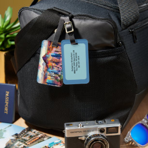 Etiqueta De Bagagem Phoenix Skyline Abstrato Art