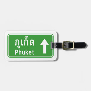 Etiqueta De Bagagem Phuket Ahead ⚠ Sinal De Tráfego Rodoviário Tailand