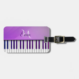 Etiqueta De Bagagem Piano roxo Tag personalizado da bagagem da música