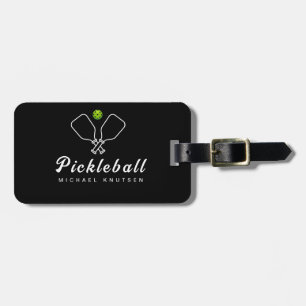 Etiqueta De Bagagem Pickleball com Paddles e Ball Personalizados