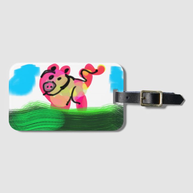Etiqueta De Bagagem Pig spring  (Frente Horizontal)