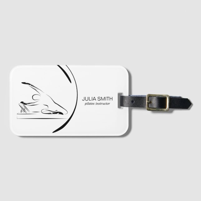 Etiqueta De Bagagem Pilates sereia posam no reformador (Frente Horizontal)
