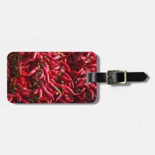Etiqueta De Bagagem Pimenta Vermelha Picante Na Cidade De Kalocsa