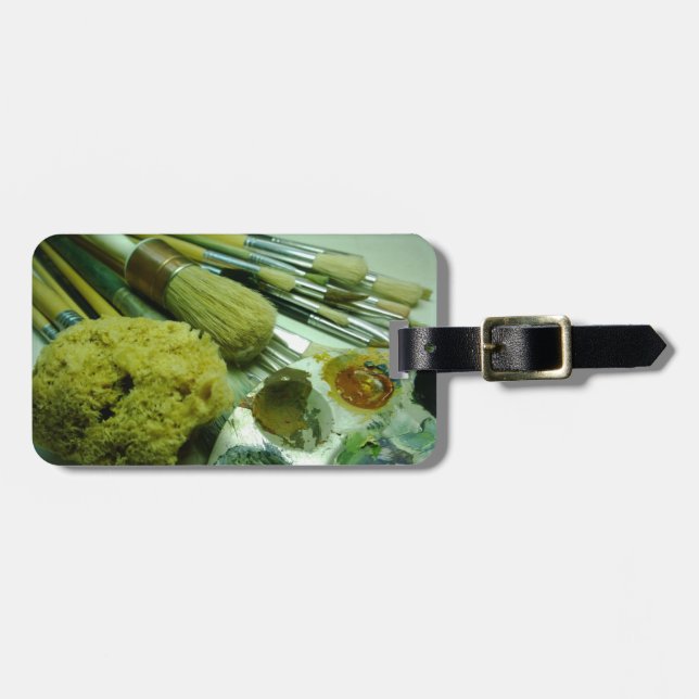 Etiqueta De Bagagem Pincéis e Pintura (Frente Horizontal)