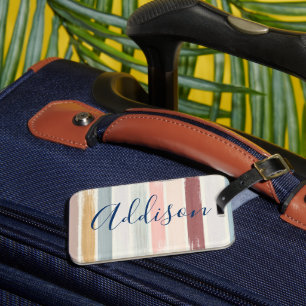 Etiqueta De Bagagem Pinceladas pastéis personalizadas