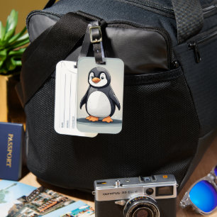 Etiqueta De Bagagem Pinguim adorável
