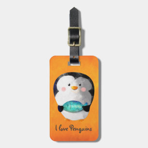Etiqueta De Bagagem Pinguim pequeno bonito