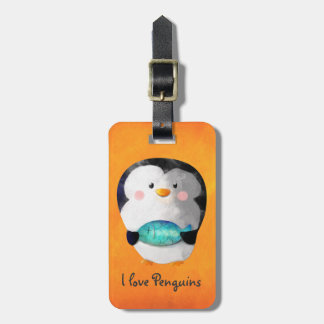 Etiqueta De Bagagem Pinguim pequeno bonito