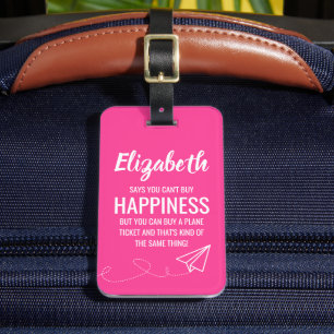 Etiqueta De Bagagem Pink Engraçado Personalizado