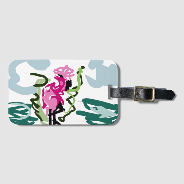 Etiqueta De Bagagem Pink flamingo set (Frente Horizontal)