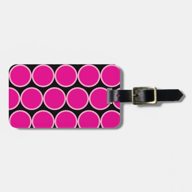 Etiqueta de Bagagem Pink Polka (Frente Horizontal)