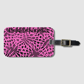 Etiqueta De Bagagem pinkblackanista floral