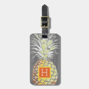 Etiqueta De Bagagem Pinneapple tropical em Cinza