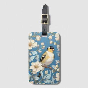 Etiqueta De Bagagem Pintassilgo Americano Inspirado em William Morris