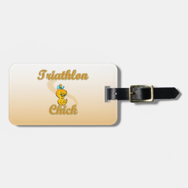 Etiqueta De Bagagem Pintinho de Triathlon (Frente Horizontal)