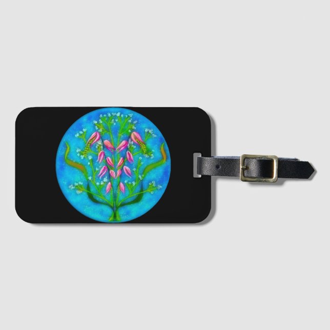 Etiqueta De Bagagem Pintura Acrílica de Flores de Praia (Frente Horizontal)