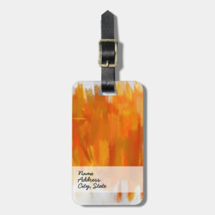 Etiqueta De Bagagem Pintura de Abstrato de Laranja 2