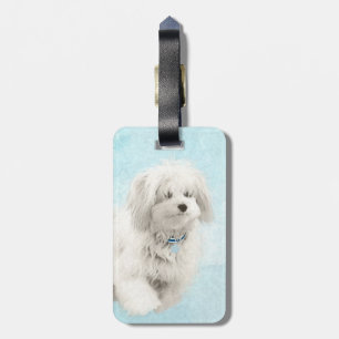 Etiqueta De Bagagem Pintura de Algodão de Tulear - Arte de Cachorro Or