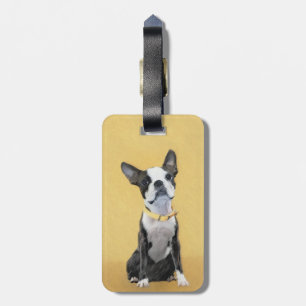 Etiqueta De Bagagem Pintura de Boston Terrier - Arte de Cachorro Origi