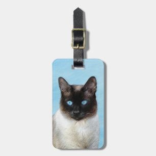 Etiqueta De Bagagem Pintura De Gatos Siameses - Arte De Gato Original