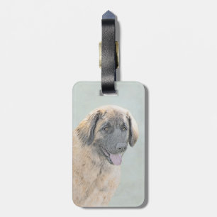 Etiqueta De Bagagem Pintura de Leonberger - Arte de Cachorro Original