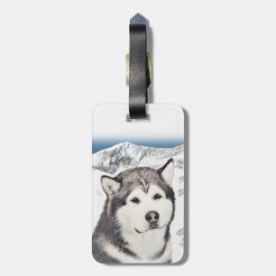 Etiqueta De Bagagem Pintura de Malamute no Alasca - Arte de Cachorro O