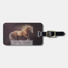 Etiqueta De Bagagem Pintura De Pastel De Cavalo Corrente