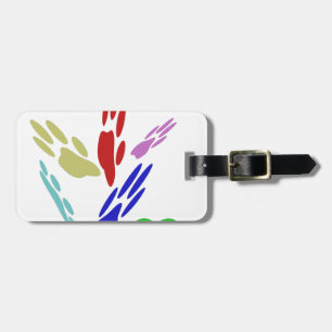 Etiqueta De Bagagem Pintura De Pata De Cachorro Com Bolinhas