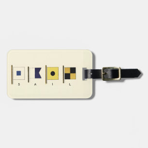 Etiqueta De Bagagem Pintura de quatro sinalizadores com vela escrita a