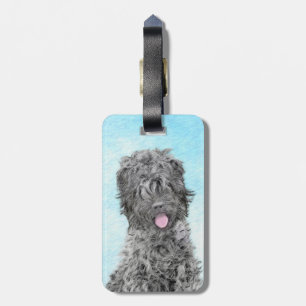 Etiqueta De Bagagem Pintura de Terrier russo preto - Cachorro original