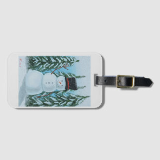 Etiqueta De Bagagem pintura digital snowman