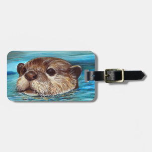 Etiqueta De Bagagem Pintura do Rio Otter