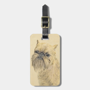 Etiqueta De Bagagem Pintura em Bruxelas Griffon - Arte original de cãe