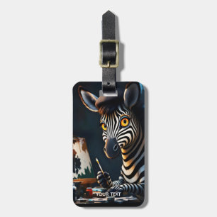 Etiqueta De Bagagem Pintura em face de zebra fantasma