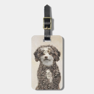 Etiqueta De Bagagem Pintura Espanhola de Cão-de-Água - Arte Cão Ori