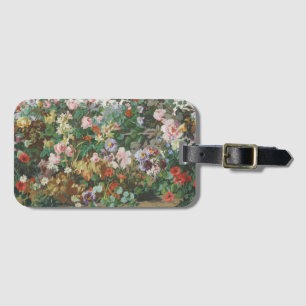 Etiqueta De Bagagem Pintura floral de flores coloridas vintage bonitas