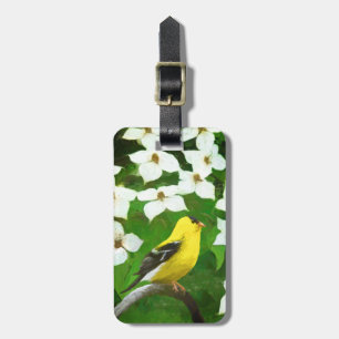 Etiqueta De Bagagem Pintura Goldfinch - Arte Cachorra Original