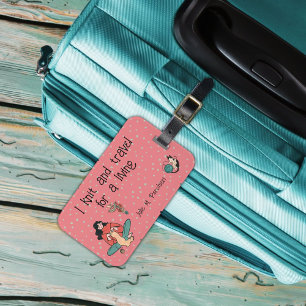 Etiqueta De Bagagem Pintura infantil com fios de fundo cor-de-rosa ret
